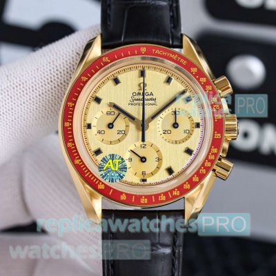 Swiss Replica Omega Speedmaster Apollo 11 50th Anniversary Gold Wrist